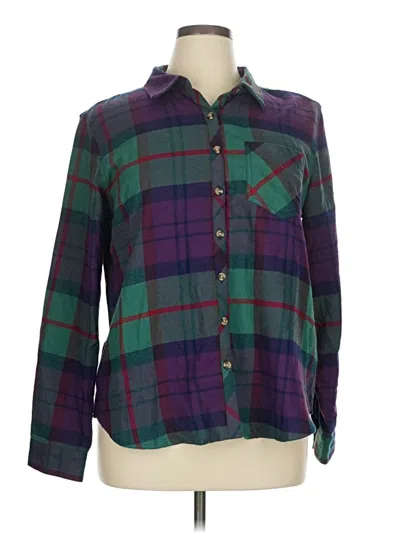 Pre-owned Maurices Long Sleeve Blouse In Purple