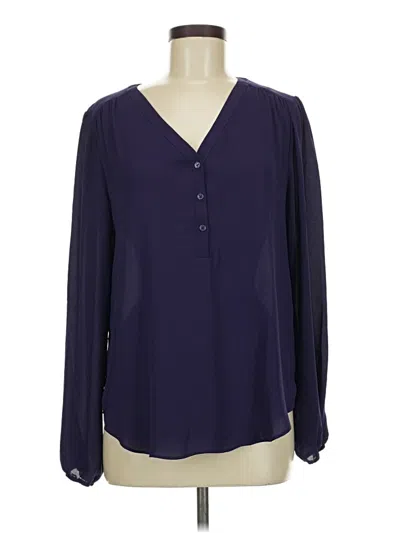 Pre-owned Maurices Long Sleeve Blouse In Purple