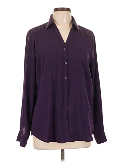 Pre-owned Maurices Long Sleeve Blouse In Purple