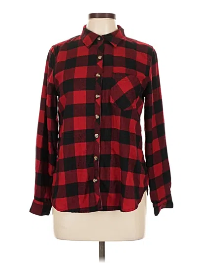 Pre-owned Maurices Long Sleeve Blouse In Red