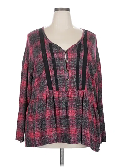 Pre-owned Maurices Long Sleeve Blouse In Red