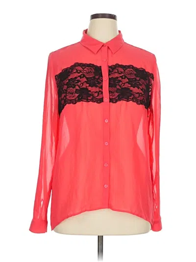 Pre-owned Maurices Long Sleeve Blouse In Red