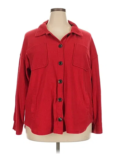 Pre-owned Maurices Long Sleeve Blouse In Red