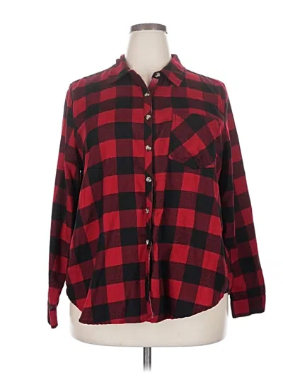 Pre-owned Maurices Long Sleeve Blouse In Red