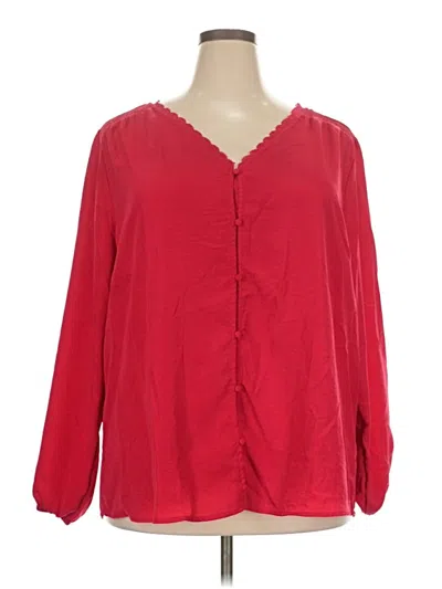 Pre-owned Maurices Long Sleeve Blouse In Red