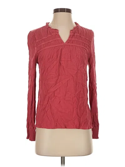 Pre-owned Maurices Long Sleeve Blouse In Red