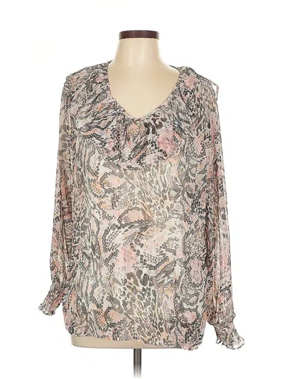 Pre-owned Maurices Long Sleeve Blouse In Silver