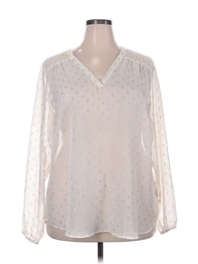 Pre-owned Maurices Long Sleeve Blouse In Silver