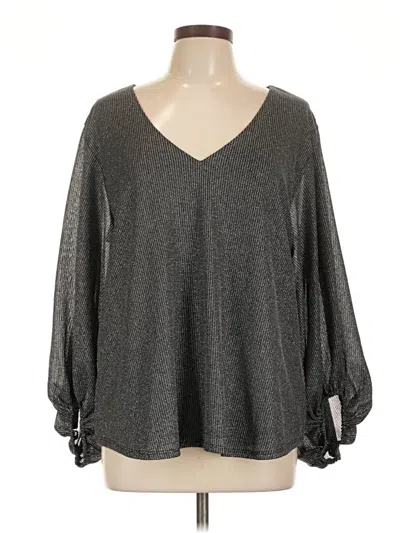 Pre-owned Maurices Long Sleeve Blouse In Silver