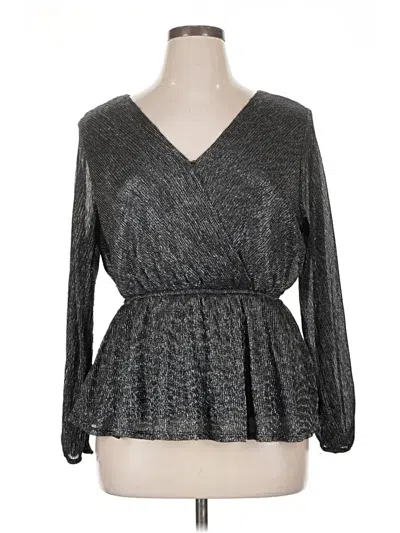 Pre-owned Maurices Long Sleeve Blouse In Silver