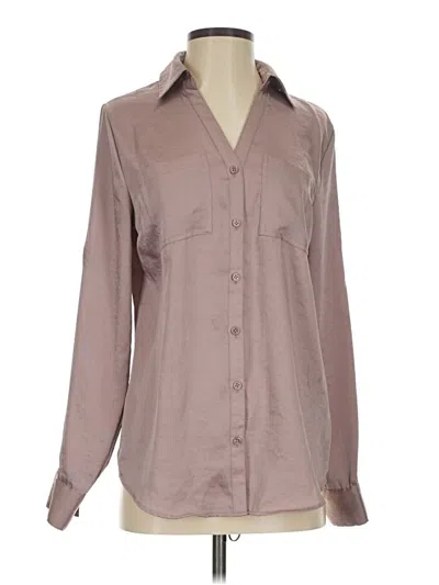 Pre-owned Maurices Long Sleeve Blouse In Tan