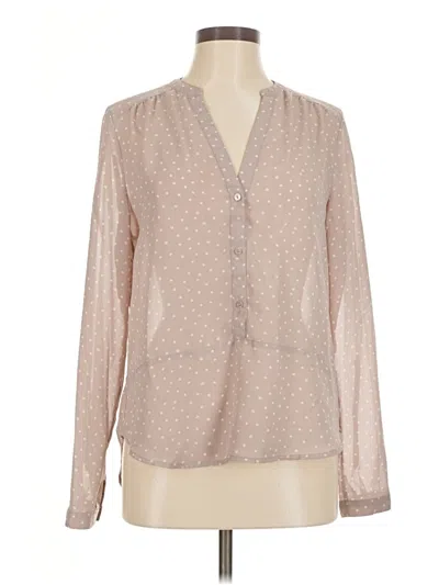 Pre-owned Maurices Long Sleeve Blouse In Tan