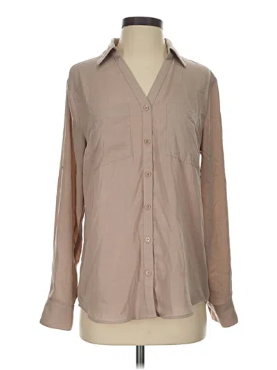 Pre-owned Maurices Long Sleeve Blouse In Tan