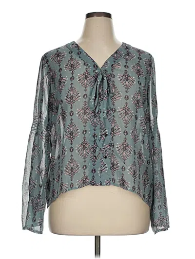 Pre-owned Maurices Long Sleeve Blouse In Teal