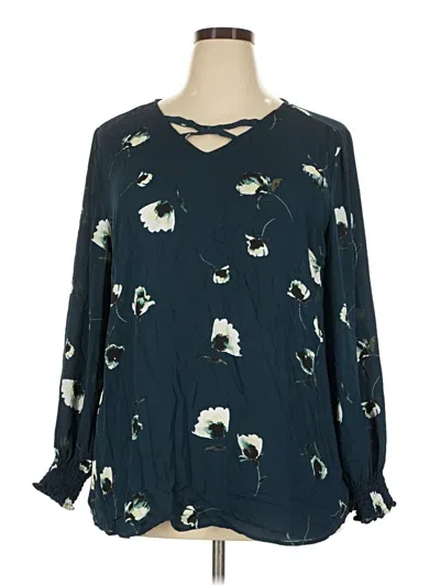 Pre-owned Maurices Long Sleeve Blouse In Teal
