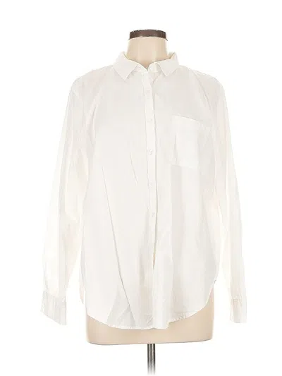 Pre-owned Maurices Long Sleeve Blouse In White