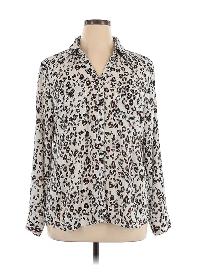 Pre-owned Maurices Long Sleeve Blouse In White