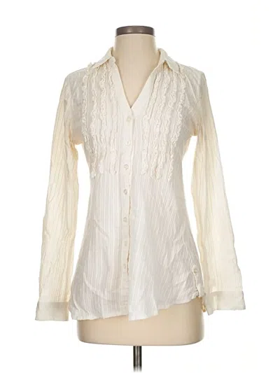Pre-owned Maurices Long Sleeve Blouse In White