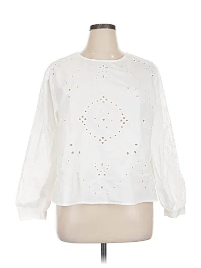 Pre-owned Maurices Long Sleeve Blouse In White