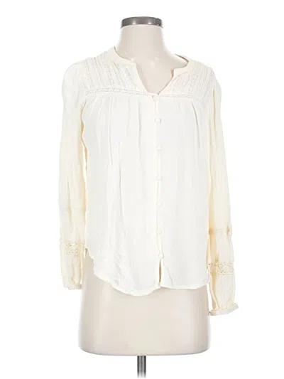 Pre-owned Maurices Long Sleeve Blouse In White