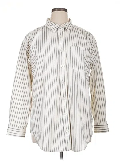 Pre-owned Maurices Long Sleeve Blouse In White
