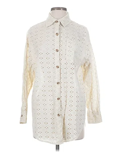 Pre-owned Maurices Long Sleeve Blouse In White