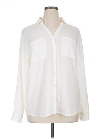 Pre-owned Maurices Long Sleeve Blouse In White