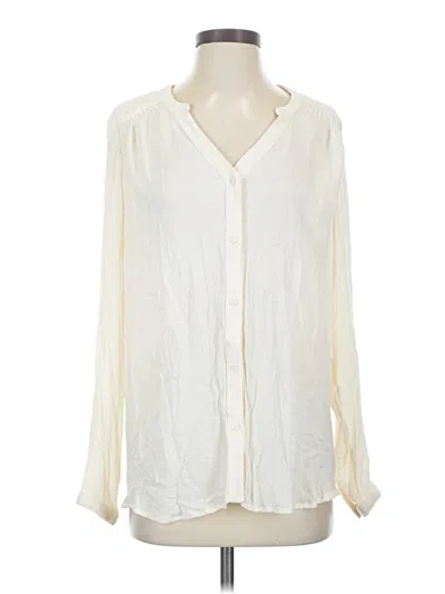 Pre-owned Maurices Long Sleeve Blouse In White