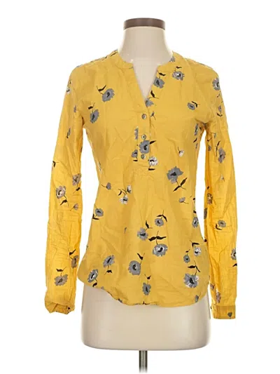 Pre-owned Maurices Long Sleeve Blouse In Yellow