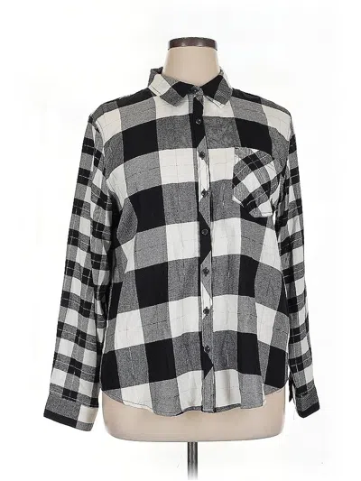 Pre-owned Maurices Long Sleeve Button Down Shirt In Black