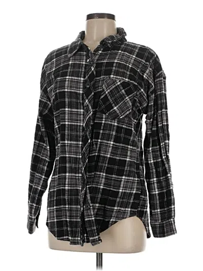 Pre-owned Maurices Long Sleeve Button Down Shirt In Black