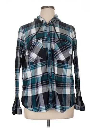 Pre-owned Maurices Long Sleeve Button Down Shirt In Black