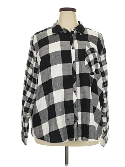 Pre-owned Maurices Long Sleeve Button Down Shirt In Black