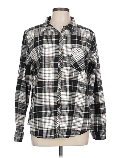 Pre-owned Maurices Long Sleeve Button Down Shirt In Black