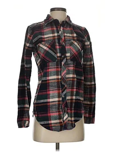 Pre-owned Maurices Long Sleeve Button Down Shirt In Black