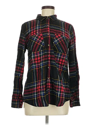 Pre-owned Maurices Long Sleeve Button Down Shirt In Black
