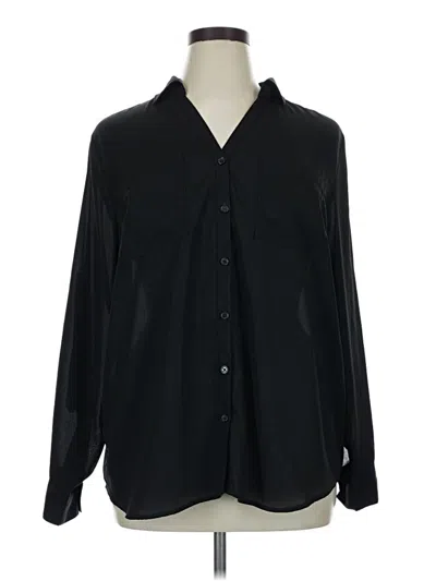 Pre-owned Maurices Long Sleeve Button Down Shirt In Black