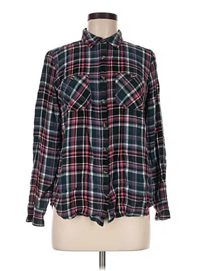 Pre-owned Maurices Long Sleeve Button Down Shirt In Black