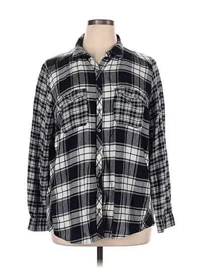 Pre-owned Maurices Long Sleeve Button Down Shirt In Black