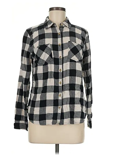 Pre-owned Maurices Long Sleeve Button Down Shirt In Black