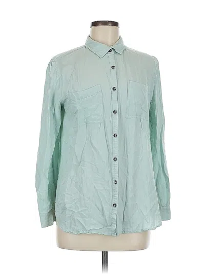 Pre-owned Maurices Long Sleeve Button Down Shirt In Blue