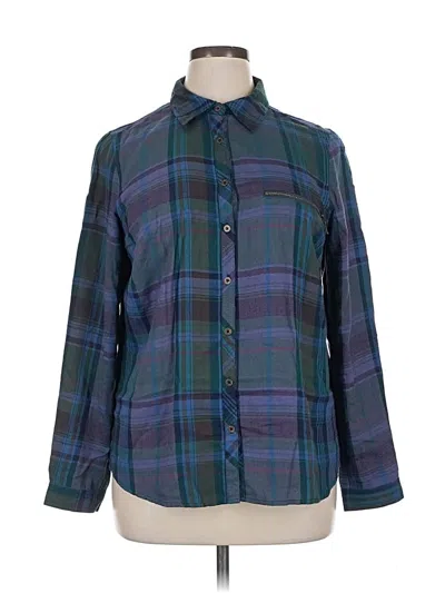 Pre-owned Maurices Long Sleeve Button Down Shirt In Blue