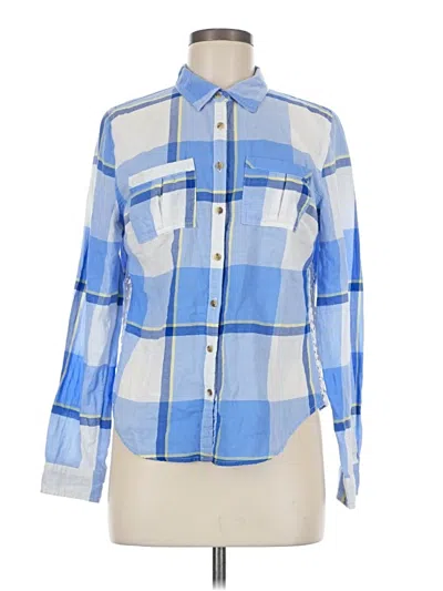 Pre-owned Maurices Long Sleeve Button Down Shirt In Blue