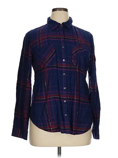 Pre-owned Maurices Long Sleeve Button Down Shirt In Blue