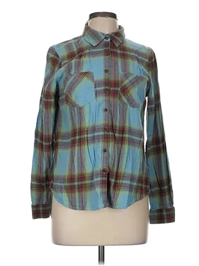 Pre-owned Maurices Long Sleeve Button Down Shirt In Blue