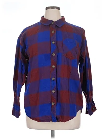 Pre-owned Maurices Long Sleeve Button Down Shirt In Blue
