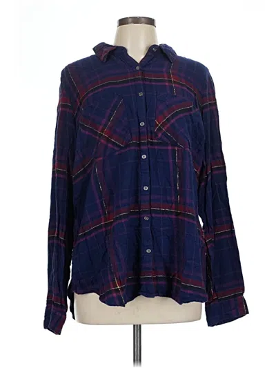 Pre-owned Maurices Long Sleeve Button Down Shirt In Blue