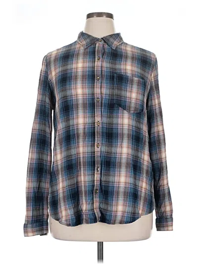 Pre-owned Maurices Long Sleeve Button Down Shirt In Blue