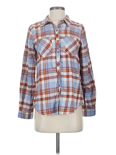 Pre-owned Maurices Long Sleeve Button Down Shirt In Blue