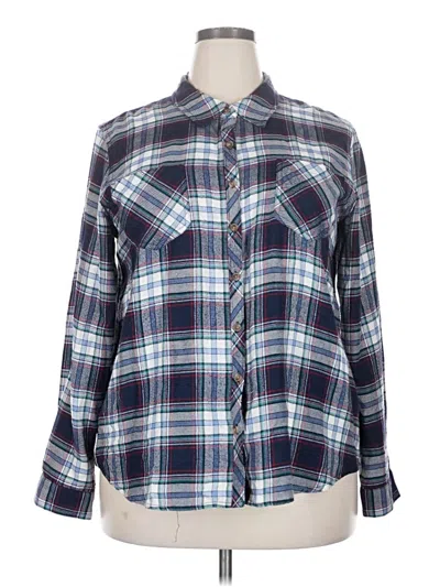 Pre-owned Maurices Long Sleeve Button Down Shirt In Blue